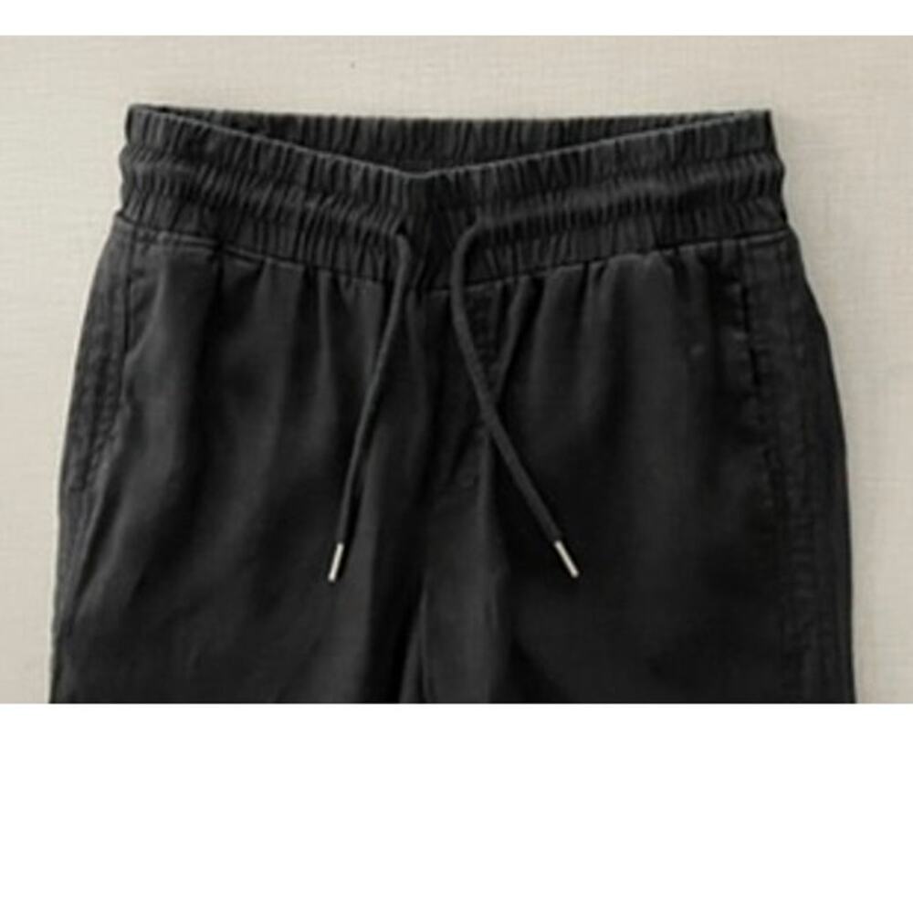 Quince Sz M Wide Leg Linen Pants Black Elastic Breezy Vacation Travel Relaxed - Picture 7 of 16